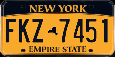 NY license plate FKZ7451