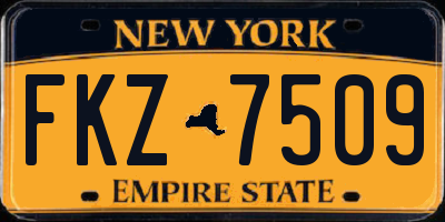 NY license plate FKZ7509