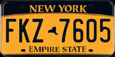 NY license plate FKZ7605