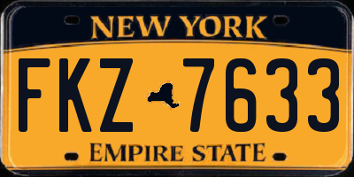 NY license plate FKZ7633