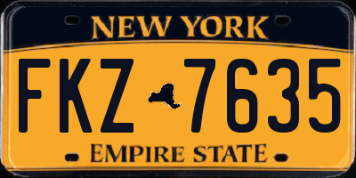 NY license plate FKZ7635