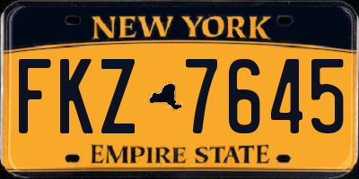 NY license plate FKZ7645