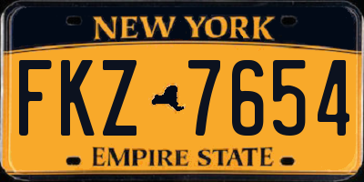 NY license plate FKZ7654