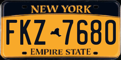 NY license plate FKZ7680