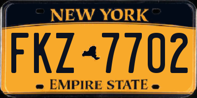 NY license plate FKZ7702