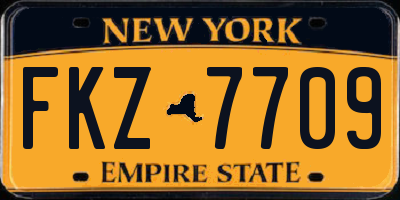 NY license plate FKZ7709