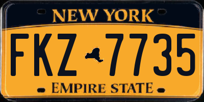 NY license plate FKZ7735