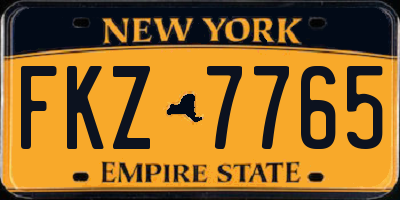 NY license plate FKZ7765