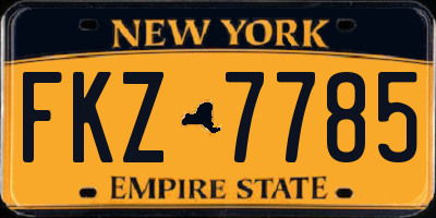 NY license plate FKZ7785