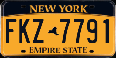 NY license plate FKZ7791