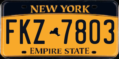 NY license plate FKZ7803
