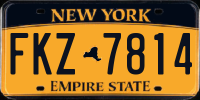 NY license plate FKZ7814