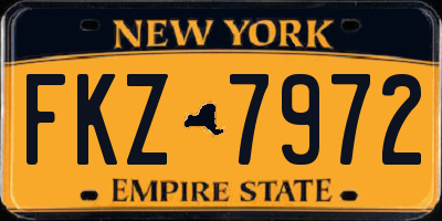 NY license plate FKZ7972