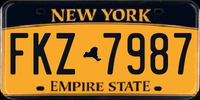 NY license plate FKZ7987