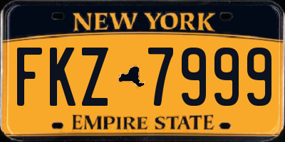 NY license plate FKZ7999