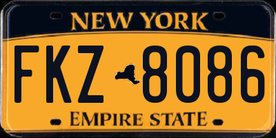 NY license plate FKZ8086