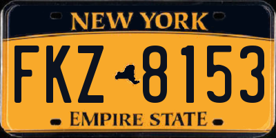 NY license plate FKZ8153