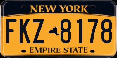NY license plate FKZ8178