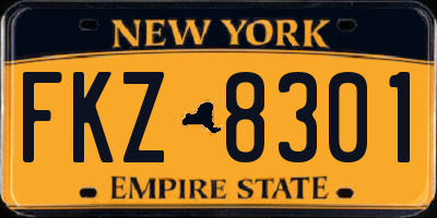NY license plate FKZ8301