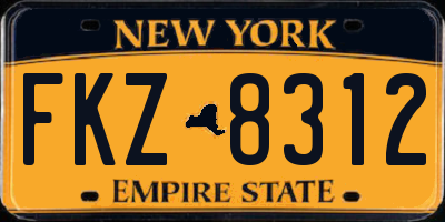 NY license plate FKZ8312