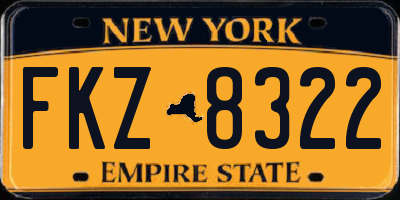 NY license plate FKZ8322