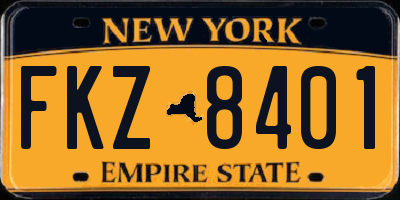 NY license plate FKZ8401