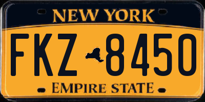 NY license plate FKZ8450