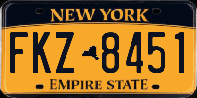 NY license plate FKZ8451