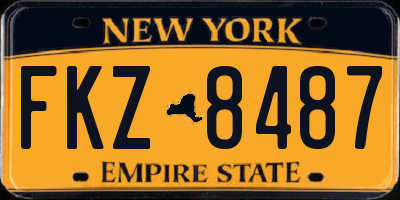 NY license plate FKZ8487