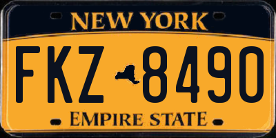 NY license plate FKZ8490