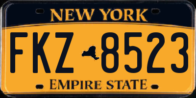 NY license plate FKZ8523