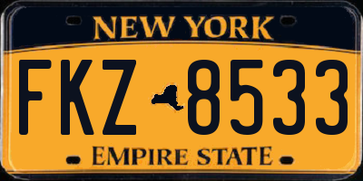NY license plate FKZ8533