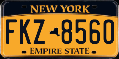 NY license plate FKZ8560