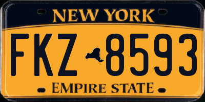 NY license plate FKZ8593