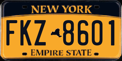 NY license plate FKZ8601