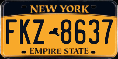 NY license plate FKZ8637