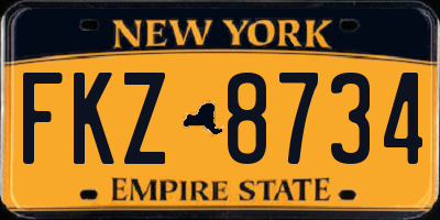 NY license plate FKZ8734