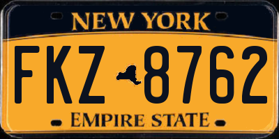 NY license plate FKZ8762
