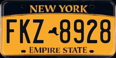 NY license plate FKZ8928