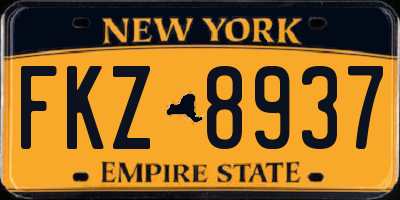 NY license plate FKZ8937