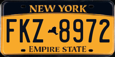 NY license plate FKZ8972