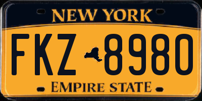 NY license plate FKZ8980