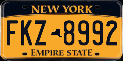 NY license plate FKZ8992