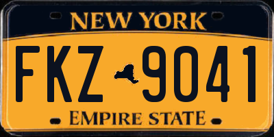 NY license plate FKZ9041