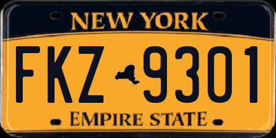 NY license plate FKZ9301