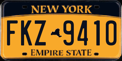 NY license plate FKZ9410