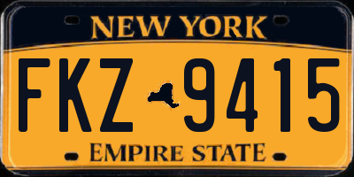 NY license plate FKZ9415