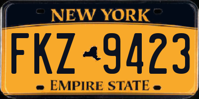 NY license plate FKZ9423