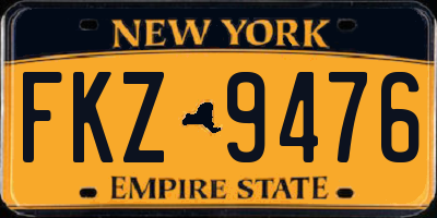 NY license plate FKZ9476