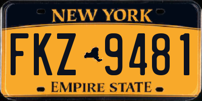 NY license plate FKZ9481